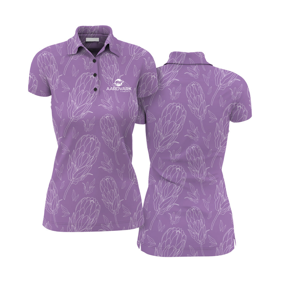 Protea Purple Ladies Golf Polo Aardvark Apparel